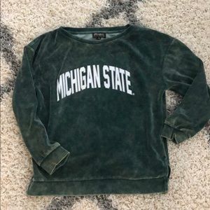 Michigan state velour sweatshirt